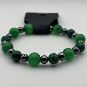 Green and Black Beaded Bracelet